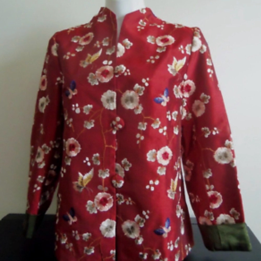 Exclusive for Metropolitan Museum of Art-Floral Red Women's Jacket-size L